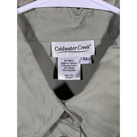 Coldwater Creek Light Green Women’s Modal Blend Tie Shirt Size XL - Picture 3 of 6